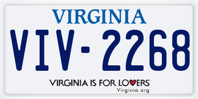 VA license plate VIV2268