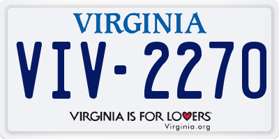 VA license plate VIV2270