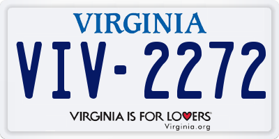 VA license plate VIV2272