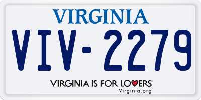 VA license plate VIV2279