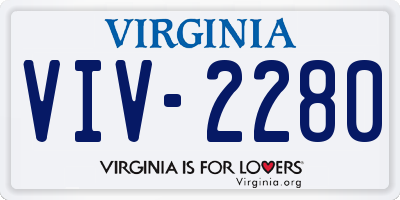 VA license plate VIV2280