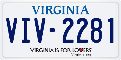 VA license plate VIV2281