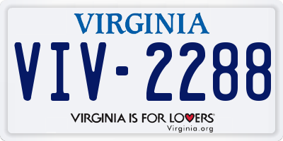 VA license plate VIV2288