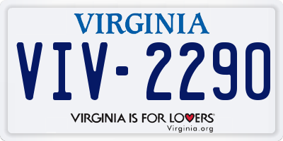 VA license plate VIV2290