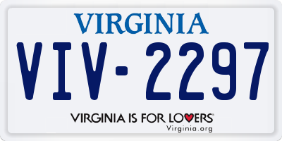 VA license plate VIV2297