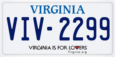 VA license plate VIV2299