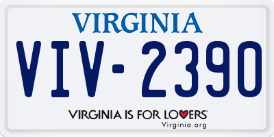 VA license plate VIV2390