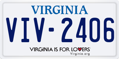 VA license plate VIV2406