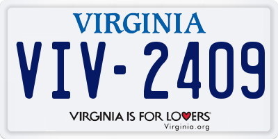 VA license plate VIV2409