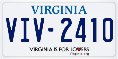 VA license plate VIV2410