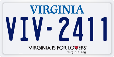VA license plate VIV2411