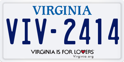 VA license plate VIV2414