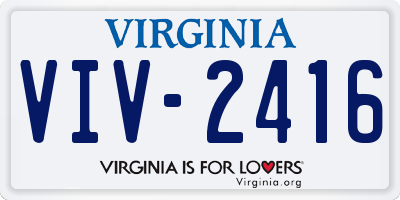VA license plate VIV2416