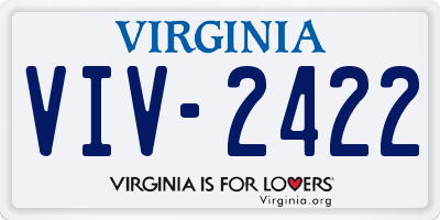VA license plate VIV2422