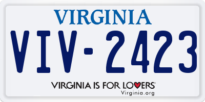 VA license plate VIV2423