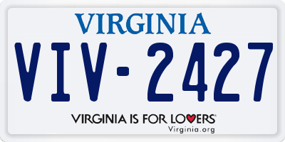 VA license plate VIV2427