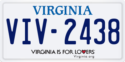 VA license plate VIV2438