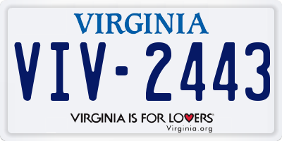 VA license plate VIV2443