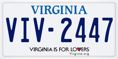 VA license plate VIV2447