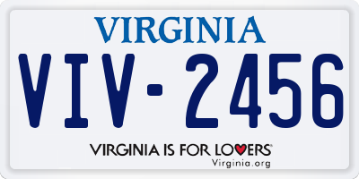 VA license plate VIV2456