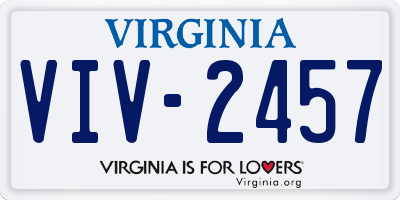 VA license plate VIV2457