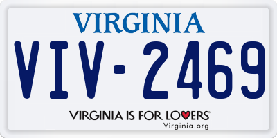 VA license plate VIV2469
