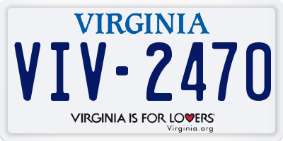 VA license plate VIV2470