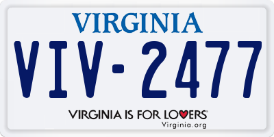 VA license plate VIV2477