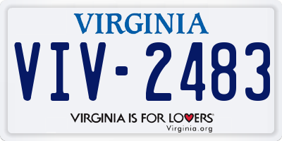 VA license plate VIV2483