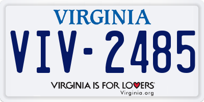 VA license plate VIV2485
