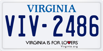 VA license plate VIV2486
