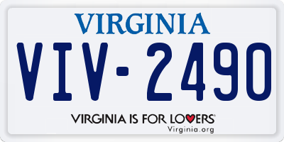 VA license plate VIV2490