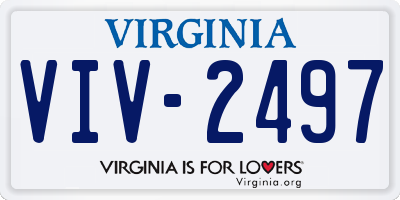 VA license plate VIV2497
