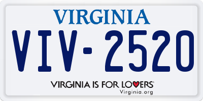 VA license plate VIV2520