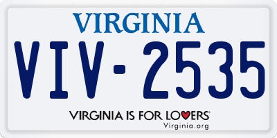 VA license plate VIV2535