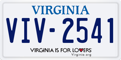 VA license plate VIV2541