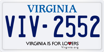VA license plate VIV2552