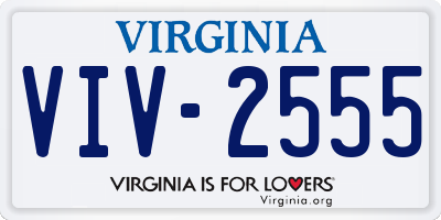 VA license plate VIV2555