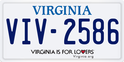 VA license plate VIV2586