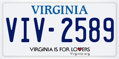 VA license plate VIV2589