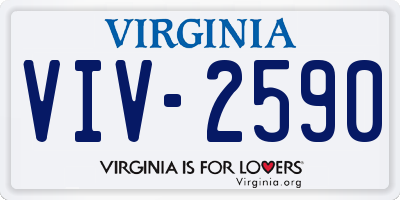 VA license plate VIV2590