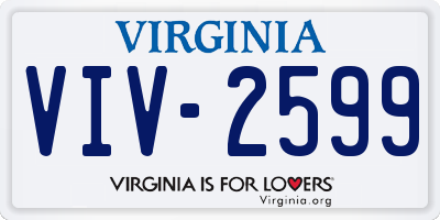VA license plate VIV2599