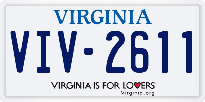 VA license plate VIV2611