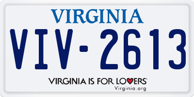 VA license plate VIV2613