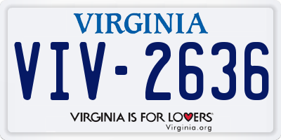 VA license plate VIV2636