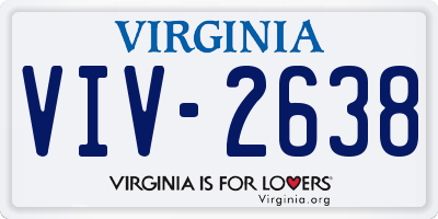 VA license plate VIV2638