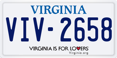 VA license plate VIV2658