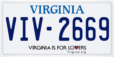 VA license plate VIV2669