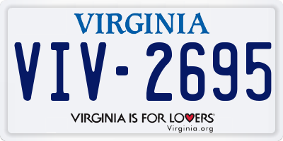 VA license plate VIV2695
