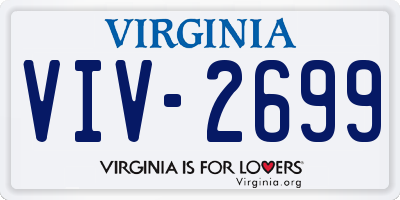 VA license plate VIV2699